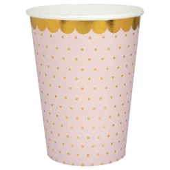 Pappkopper Prikkete Rosa/Gull
