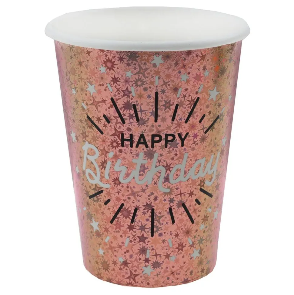 Pappkopper Sparkling Happy Birthday Roségull