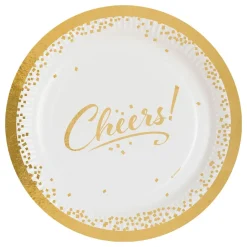 Papptallerken Cheers Golden Wishes