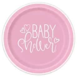 Papptallerkener Baby Shower Rosa