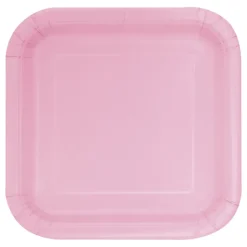 Papptallerkener Kvadrat Lys rosa