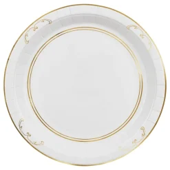 Papptallerkener Ornament Gull/Hvit