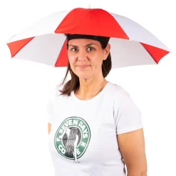 Paraplyhatt Rød/Hvit