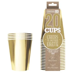 Party Cups Papir Gull Metallic