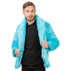 Pelsjakke Lyseblå