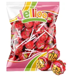 Pin Pon Lollipop Gum Sour Strawberry Storpakning