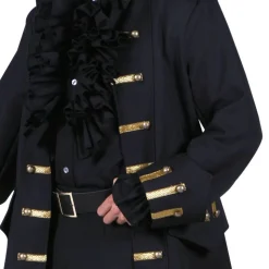 Piratkåpe Herre Svart Deluxe