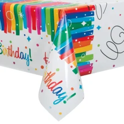 Plastduk Happy Birthday Regnbue