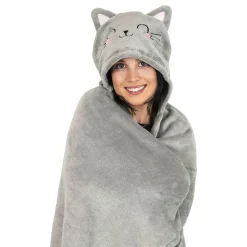 Pledd med hette Katt