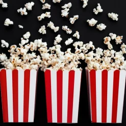 Popcornbeger Røde Stripete