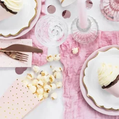 Popcornbeger Rosa med Gullprikker