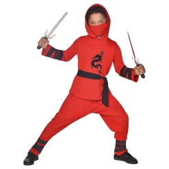 Rød Ninja Barn Kostyme