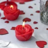 Rødt roseformet lys