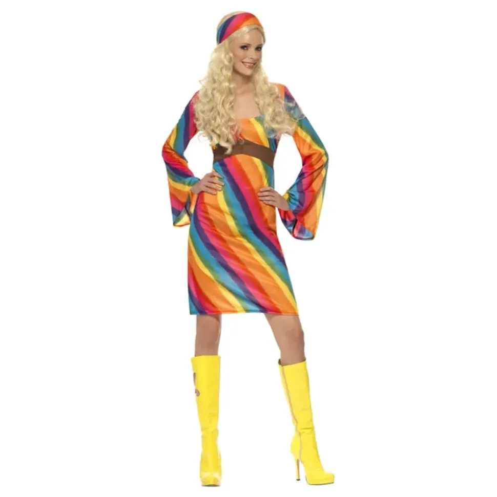 Regnbue Hippie Kostyme