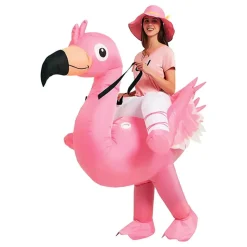 Ridende Flamingo Oppblåsbar Kostyme