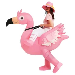 Ridende Flamingo Oppblåsbar Kostyme