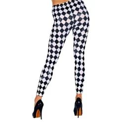 Rutete Leggings Svart/Hvit