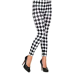Rutete Leggings Svart/Hvit