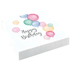 Servietter Ballonger Happy Birthday Pastell