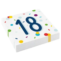 Servietter Confetti Birthday 18