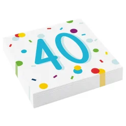 Servietter Confetti Birthday 40