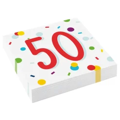 Servietter Confetti Birthday 50