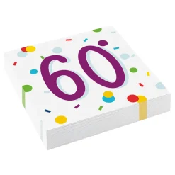 Servietter Confetti Birthday 60