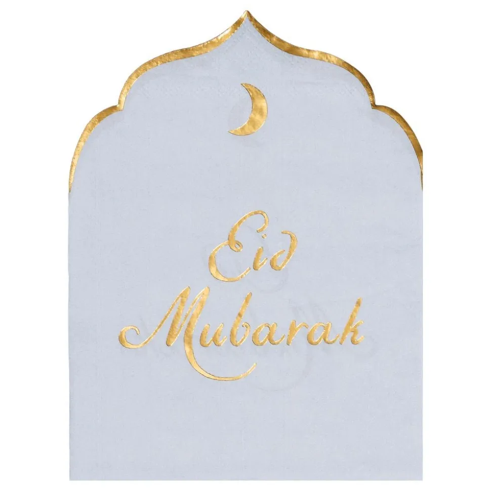 Servietter Eid Mubarak Lyseblå