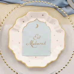 Servietter Eid Mubarak Lyseblå