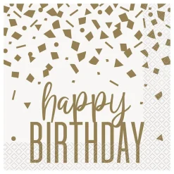 Servietter Happy Birthday Gold