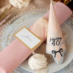 Servietter Happy 40 Rosett