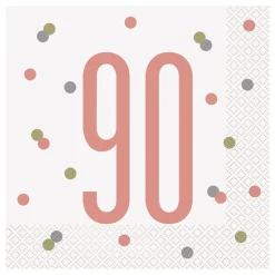 Servietter 90 Hvit/Roségull