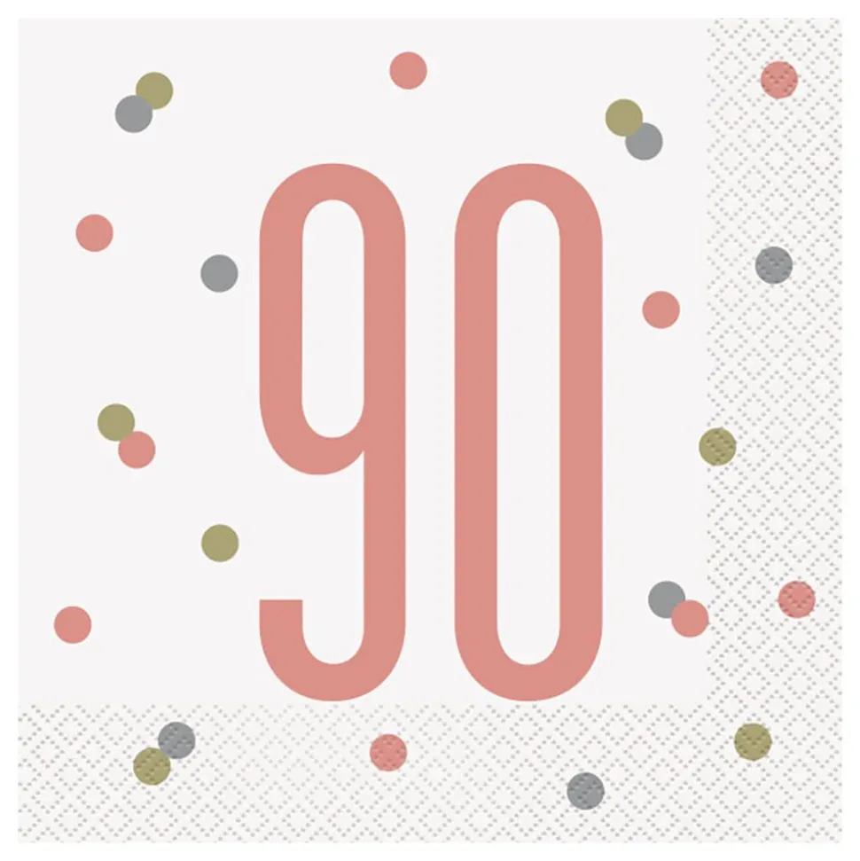 Servietter 90 Hvit/Roségull