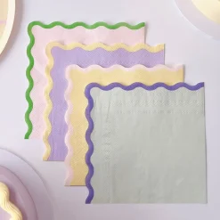 Servietter Pastell Wavy