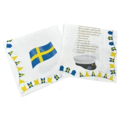 Servietter Studentlue og Svensk flagg