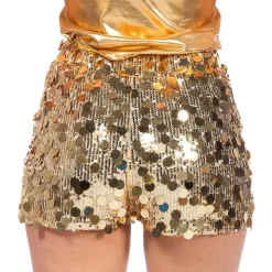 Shorts med paljetter gull