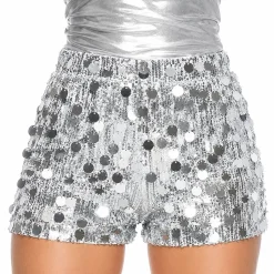 Shorts med paljetter sølv