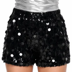 Shorts med paljetter svart