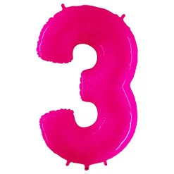 Sifferballong Neon Rosa