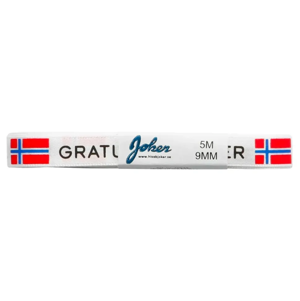Silkebånd Gratulerer Norsk Flagg
