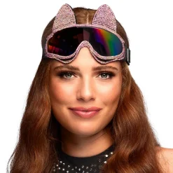 Skibriller Katt med Strass Rosa