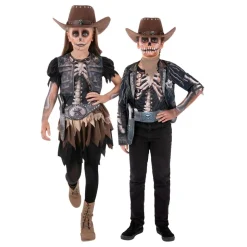 Skjelett Cowgirl Barn Kostyme