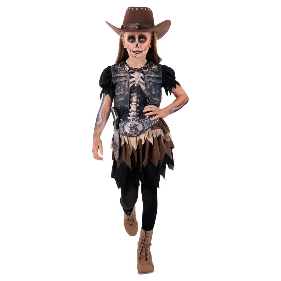 Skjelett Cowgirl Barn Kostyme