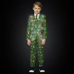 Suitmeister Boys Christmas Green Tree Light Up Dress