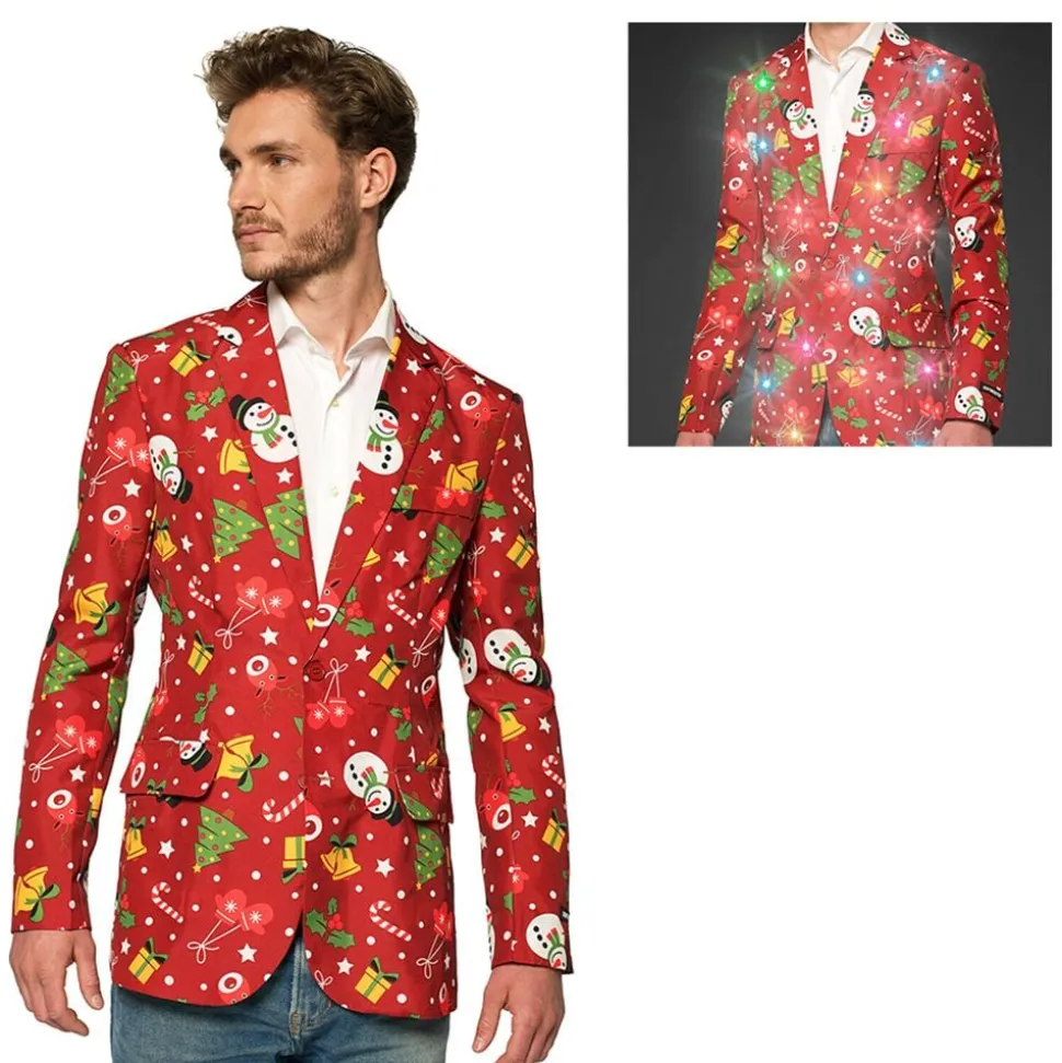 Suitmeister Christmas Red Icons Light Up Dressjakke Mann