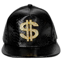 Svart caps med dollartegn