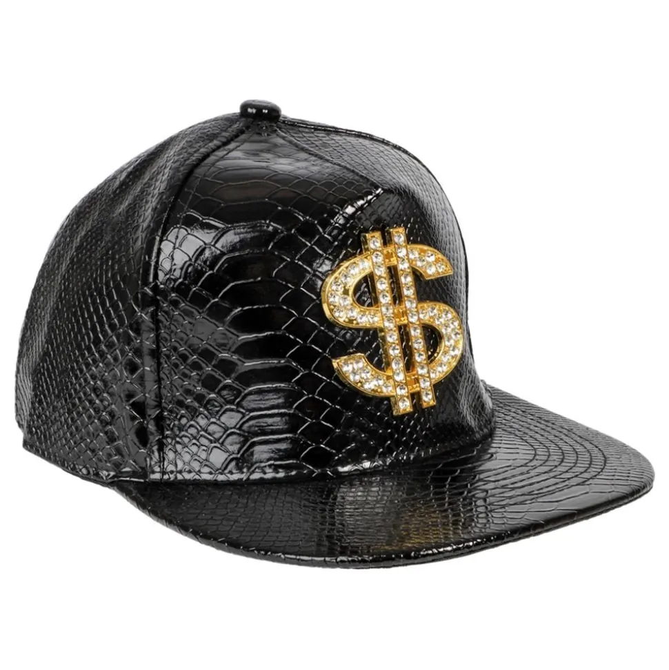 Svart caps med dollartegn