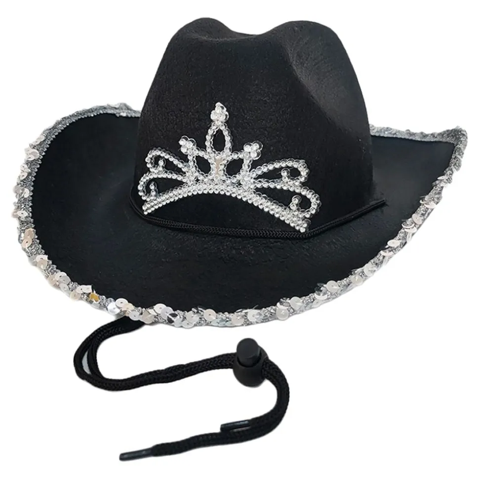 Svart Cowboyhatt med Hodebøyle