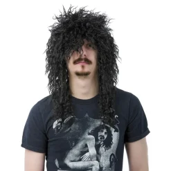 Svart Heavy Metal Parykk