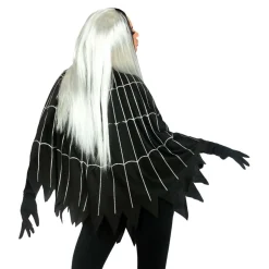 Svart Poncho med Spindelvev